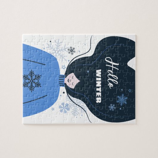 Mooi meisje Hallo Winter Legpuzzel (Horizontaal)
