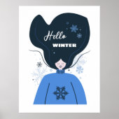Mooi meisje Hallo Winter Poster (Voorkant)