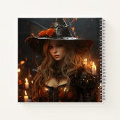 Mooi Meisje Halloween Heks Geweldige Portret Notitieboek (Achterkant)