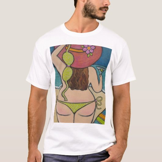 Mooi meisje in Bikini T-shirt (Voorkant)