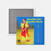 Mooi meisje in een mooie wereld, Filipijnen Magneet (Voorkant / Achterkant)