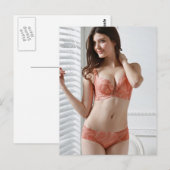 Mooi meisje in lingerie foto briefkaart (Voorkant / Achterkant)