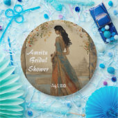 Mooi meisje in Sari gepersonaliseerd Papieren Bordje (Feest)