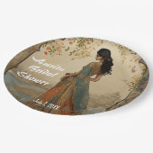 Mooi meisje in Sari gepersonaliseerd Papieren Bordje (Gekanteld)