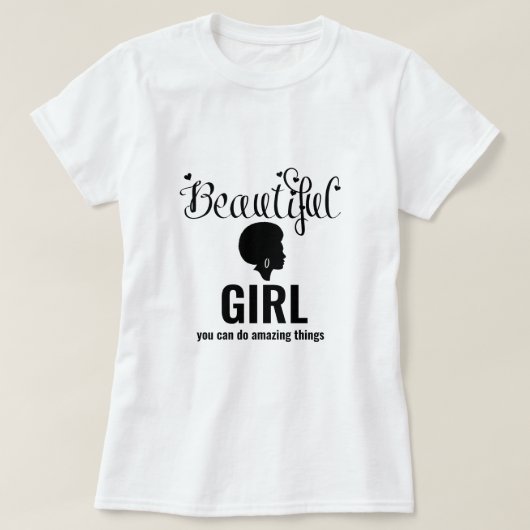 Mooi meisje Inspirerend Afro T-Shirt (Design voorkant)