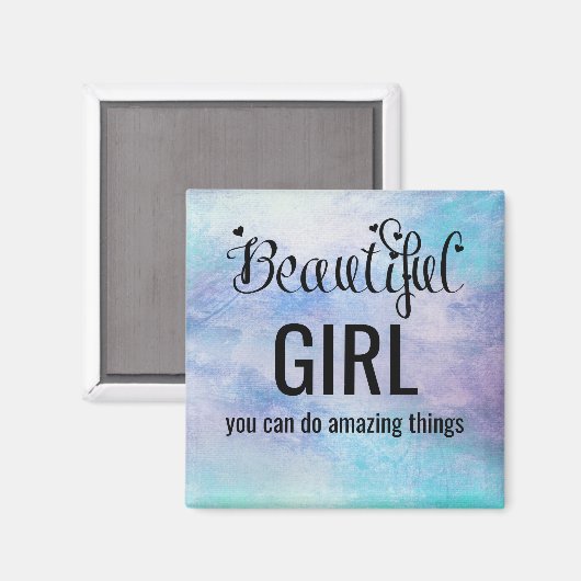 Mooi meisje Inspirerend Magnet (Voorkant / Achterkant)