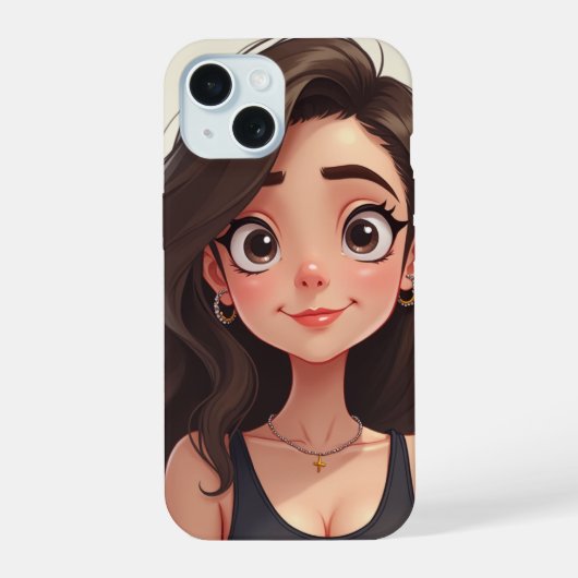 mooi meisje iPhone 15 case (Achterkant)