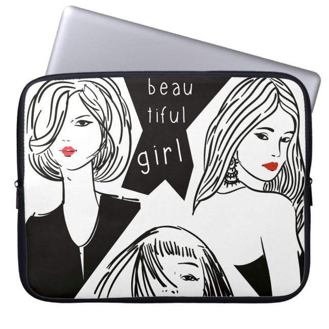 mooi meisje laptop sleeve (Voorkant)