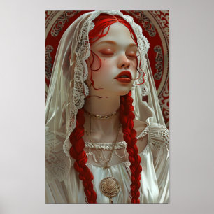 Mooi meisje met bloemen Poster