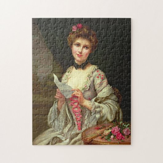  mooi meisje met briefje legpuzzel (Verticaal)