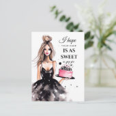 Mooi meisje met Briefkaart voor de feestdag (Staand voorkant)