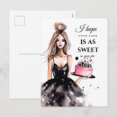 Mooi meisje met Briefkaart voor de feestdag (Voorkant / Achterkant)