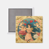 Mooi Meisje met Cupids Custom Magnet (Voorkant / Achterkant)