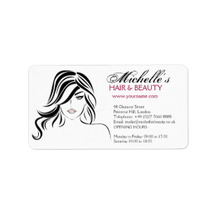 Mooi meisje met golvend haar en van de Make-up Etiket