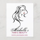 Mooi meisje met golvend haar en van de Make-up Flyer (Voorkant)