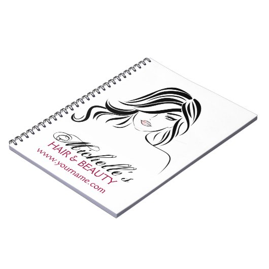 Mooi meisje met golvend haar en van de Make-up Notitieboek (Linkerzijde)