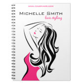 Mooi meisje met het golvende brandmerken van notitieboek (Voorkant)