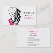 Mooi meisje met het golvende brandmerken van visitekaartje (Voorkant / Achterkant)