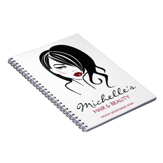 Mooi meisje met het golvende Pictogram van de Notitieboek (Rechterzijde)