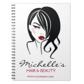 Mooi meisje met het golvende Pictogram van de Notitieboek (Voorkant)