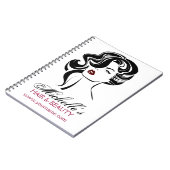 Mooi meisje met het golvende Pictogram van de Notitieboek (Linkerzijde)