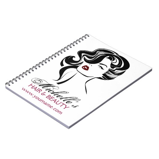 Mooi meisje met het golvende Pictogram van de Notitieboek (Linkerzijde)