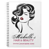 Mooi meisje met het golvende Pictogram van de Notitieboek (Voorkant)