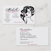 Mooi meisje met het golvende Pictogram van de Visitekaartje (Voorkant / Achterkant)