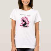 Mooi meisje met het roze brandmerken van t-shirt (Voorkant)
