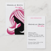 Mooi meisje met het roze brandmerken van visitekaartje (Voorkant / Achterkant)