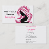 Mooi meisje met het roze brandmerken van visitekaartje (Voorkant / Achterkant)