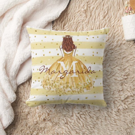 Mooi meisje met jurk kussen (Deken)