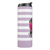 mooi meisje met roze boog thermosbeker (Gedraaid links)