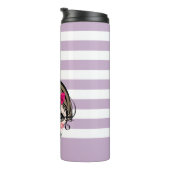 mooi meisje met roze boog thermosbeker (Geroteerd rechts)
