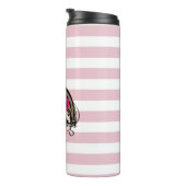 mooi meisje met roze boog thermosbeker (Geroteerd rechts)
