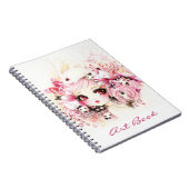 Mooi meisje met schattige konijnen notitieboek (Rechterzijde)