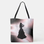 Mooi meisje met zigeunersport tote bag (Achterkant)