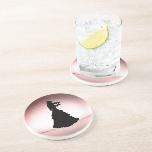 Mooi meisje met zigeunersport zandsteen onderzetter