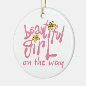 Mooi meisje onderweg keramisch ornament (Links)