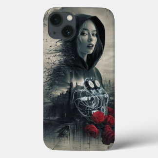 Mooi meisje ontwerp met zwarte Hoodi iPhone Case-Mate iPhone Case