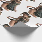 Mooi meisje op mooi inpakpapier (Hoek)