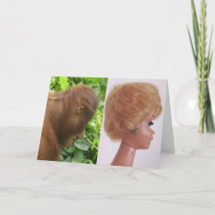 Mooi meisje Orangutan Hairdo Kaart