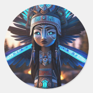 Mooi meisje ronde sticker