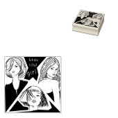 mooi meisje rubberstempel (Gestempeld)