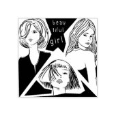 mooi meisje rubberstempel (Afrduk)