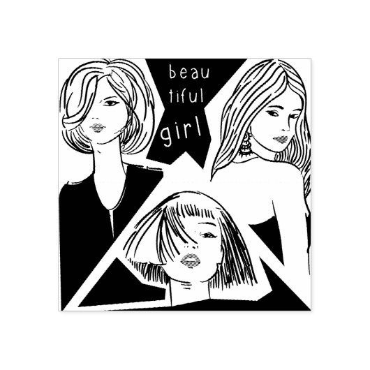 mooi meisje rubberstempel (Afrduk)