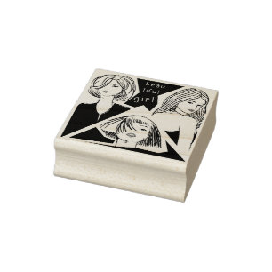 mooi meisje rubberstempel