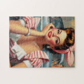  mooi meisje schilderij legpuzzel (Horizontaal)