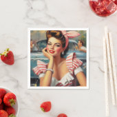  mooi meisje schilderij servet (Insitu)