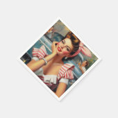  mooi meisje schilderij servet (Hoek)